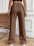 Drawstring Elastic Waist Pants with Pockets elegancydose