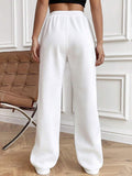 Drawstring Elastic Waist Pants with Pockets elegancydose