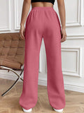Drawstring Elastic Waist Pants with Pockets elegancydose