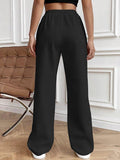 Drawstring Elastic Waist Pants with Pockets elegancydose