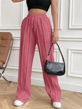 Drawstring Elastic Waist Pants with Pockets elegancydose