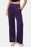 Drawstring Elastic Waist Straight Leg Pants elegancydose