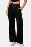 Drawstring Elastic Waist Straight Leg Pants elegancydose