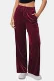 Drawstring Elastic Waist Straight Leg Pants elegancydose