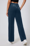 Drawstring Elastic Waist Straight Leg Pants elegancydose