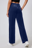 Drawstring Elastic Waist Straight Leg Pants elegancydose