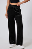 Drawstring Elastic Waist Straight Leg Pants elegancydose