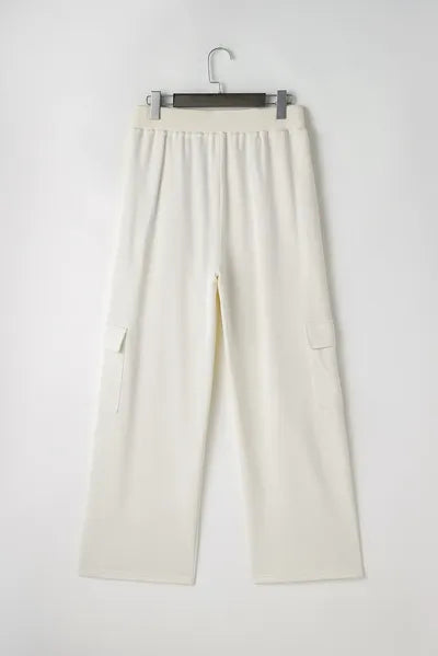 Drawstring High Waist Pants with Pockets elegancydose