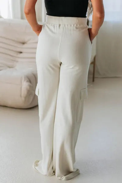 Drawstring High Waist Pants with Pockets elegancydose