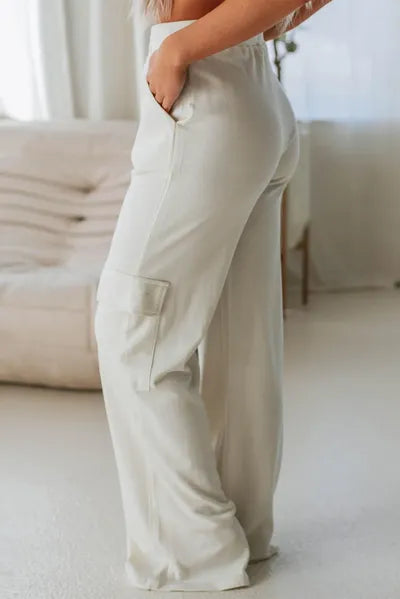 Drawstring High Waist Pants with Pockets elegancydose