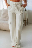 Drawstring High Waist Pants with Pockets elegancydose