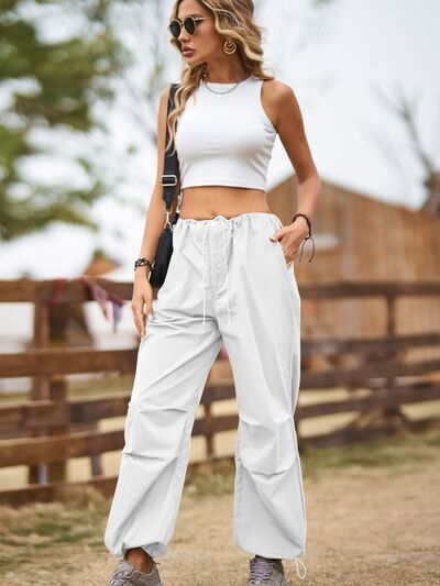Drawstring Joggers with Pockets elegancydose