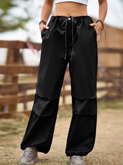 Drawstring Joggers with Pockets elegancydose