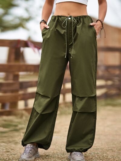 Drawstring Joggers with Pockets elegancydose
