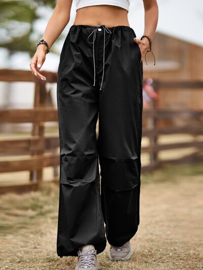 Drawstring Joggers with Pockets elegancydose