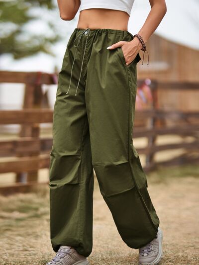 Drawstring Joggers with Pockets elegancydose
