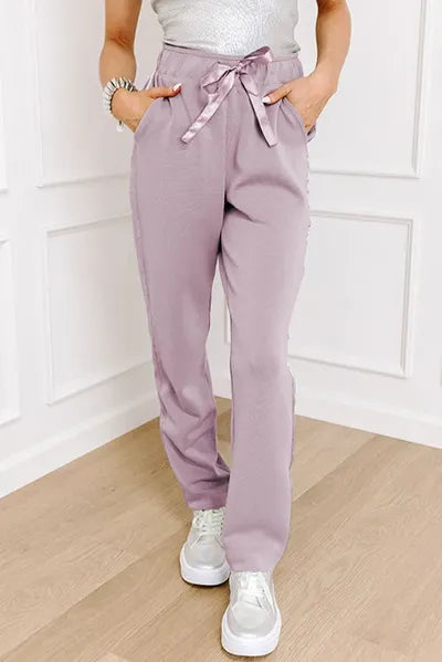 Drawstring Pants with Pockets elegancydose