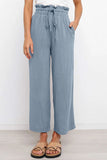 Drawstring Paperbag Waist Wide Leg Pants elegancydose