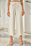 Drawstring Paperbag Waist Wide Leg Pants elegancydose