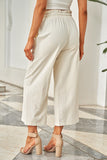 Drawstring Paperbag Waist Wide Leg Pants elegancydose