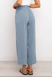 Drawstring Paperbag Waist Wide Leg Pants elegancydose