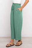 Drawstring Paperbag Waist Wide Leg Pants elegancydose