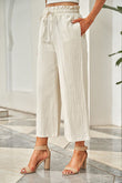 Drawstring Paperbag Waist Wide Leg Pants elegancydose