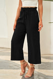 Drawstring Paperbag Waist Wide Leg Pants elegancydose