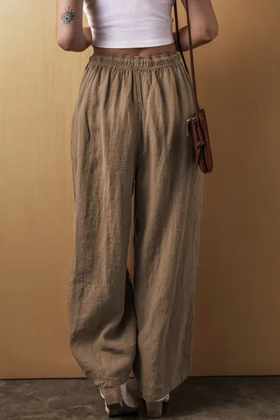 Drawstring Wide Leg Pants elegancydose