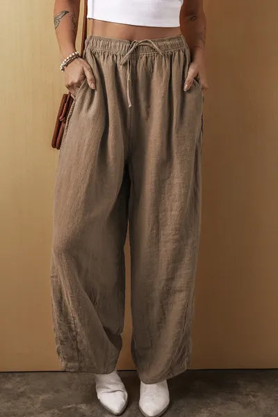 Drawstring Wide Leg Pants elegancydose