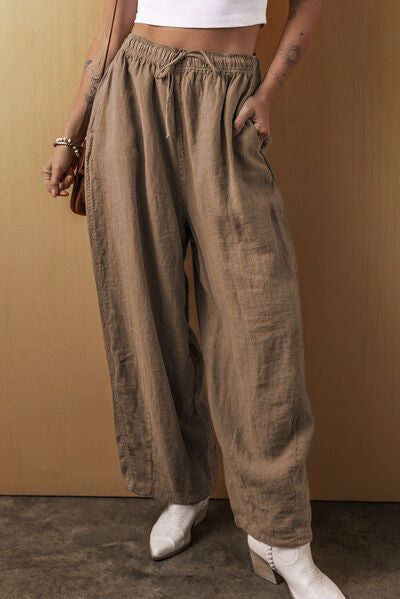 Drawstring Wide Leg Pants elegancydose