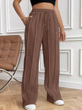 Drawstring Wide Leg Pants with Pockets elegancydose