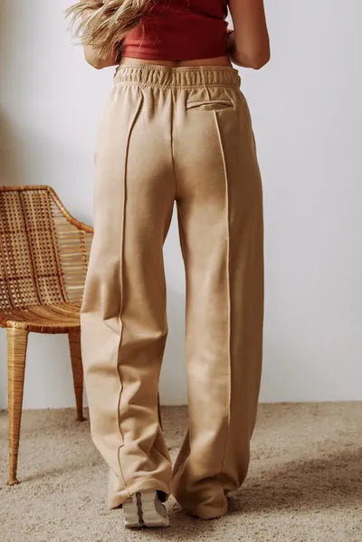 Drawstring Wide Leg Pants with Pockets elegancydose