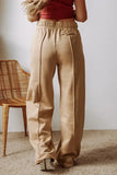 Drawstring Wide Leg Pants with Pockets elegancydose