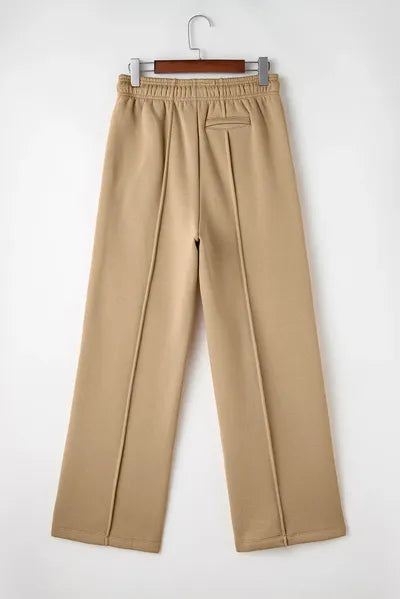 Drawstring Wide Leg Pants with Pockets elegancydose