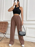Drawstring Wide Leg Pants with Pockets elegancydose