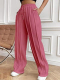 Drawstring Wide Leg Pants with Pockets elegancydose