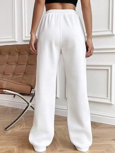 Drawstring Wide Leg Pants with Pockets elegancydose