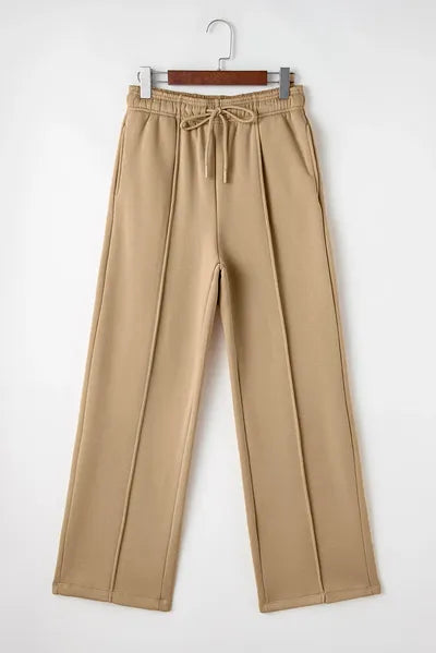 Drawstring Wide Leg Pants with Pockets elegancydose
