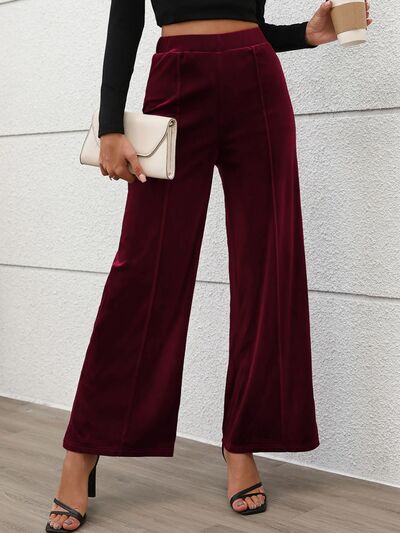 Elastic Waist Wide Leg Pants elegancydose
