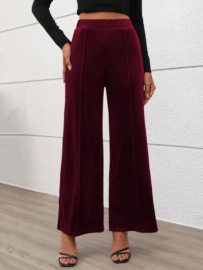 Elastic Waist Wide Leg Pants elegancydose