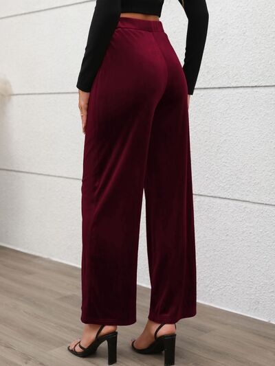 Elastic Waist Wide Leg Pants elegancydose