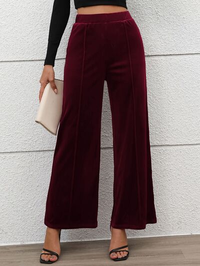 Elastic Waist Wide Leg Pants elegancydose