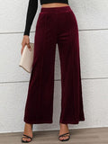Elastic Waist Wide Leg Pants elegancydose
