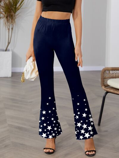 FAM-FAM Star Elastic Waist Bootcut Pants elegancydose
