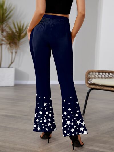 FAM-FAM Star Elastic Waist Bootcut Pants elegancydose