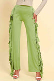 Fringe Trim Wide Leg Pants elegancydose