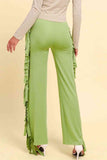 Fringe Trim Wide Leg Pants elegancydose