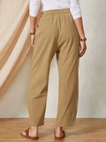 Full Size Elastic Waist Pants with Pockets elegancydose