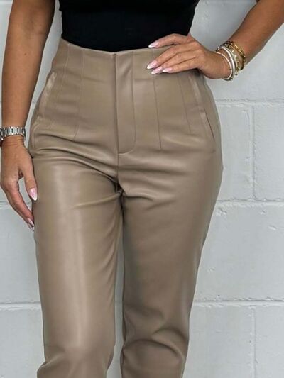 Full Size High Waist Straight Pants Plus Size elegancydose